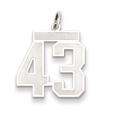 Pendant Number 43 Satin Sterling Silver Medium QPM43, MPN: QPM43, 883957126708