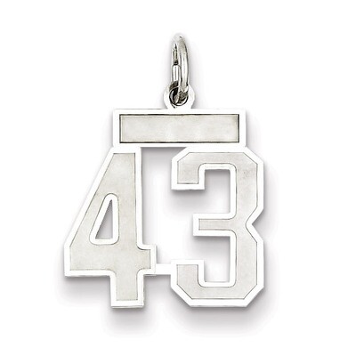 Charm Number 43 Satin Sterling Silver Small QPS43, MPN: QPS43, 191101282720