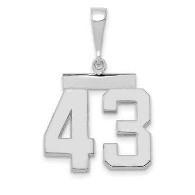 Number 43 Charm 14k White Gold Polished Medium WMP43, MPN: WMP43, 196904075869