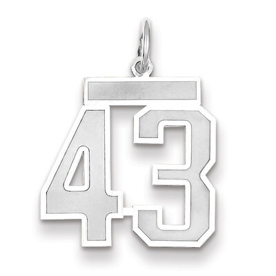 Number 43 Charm Medium Satin 14k white Gold WSM43, MPN: WSM43, 883957077499