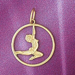 Dazzlers Jewelry Gymnastic Pendant Necklace Charm Bracelet in Yellow, White or Rose Gold 6311, MPN:…
