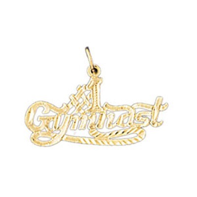 Dazzlers Jewelry #1 Gymnast Pendant Necklace Charm Bracelet in Yellow, White or Rose Gold 10855, MP…