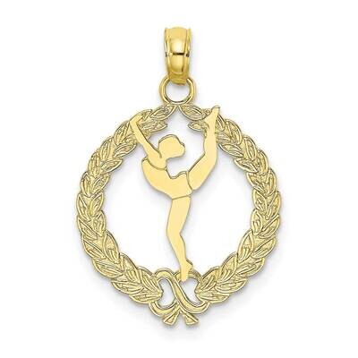 Framed Gymnast Pendant 10k Gold Solid Polished 10C2635, MPN: 10C2635,