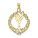 Framed Gymnast Pendant 10k Gold Solid Polished 10C2635, MPN: 10C2635,