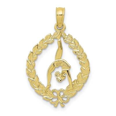 Framed Gymnast Pendant 10k Gold Solid Polished 10D1445, MPN: 10D1445,