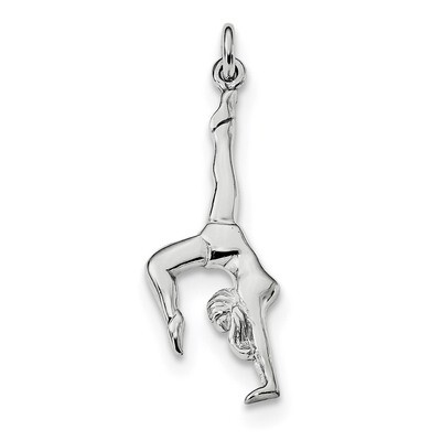 Gymnast Pendant Sterling Silver Rhodium-plated Polished QC9299, MPN: QC9299, 886774055022
