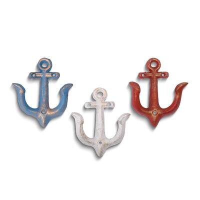 Set of Three Iron Anchor Theme Wall Hooks GM25241, MPN: GM25241, 788089167233