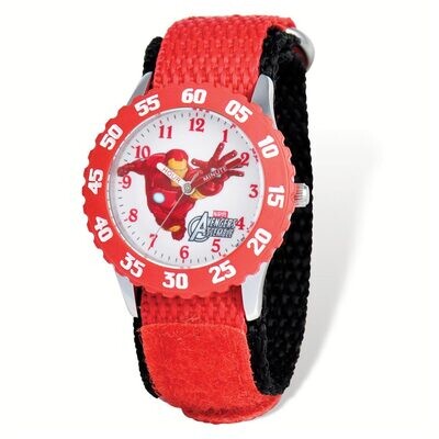 Marvel Avengers Iron Man Red Velcro Band Time Teacher Watch  XWA4983, MPN: XWA4983, 843231078086