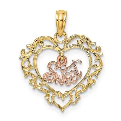 Sweet Inside Heart Charm 14k Two-tone Gold K9043, MPN: K9043, 637218022311