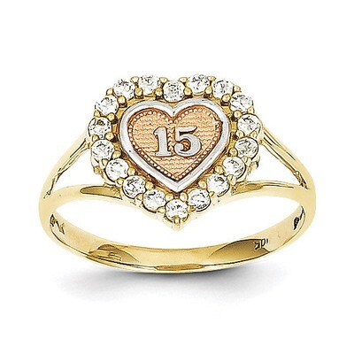Sweet 15 Heart Ring 10k Two-Tone Gold 10C1220, MPN: 10C1220, 886774020839