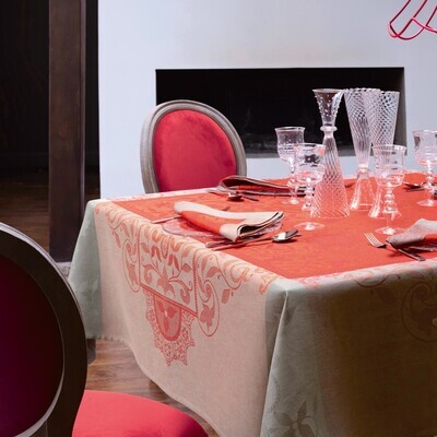 Le Jacquard Francais Venezia Cornelian Tablecloth 69 x 69 Inch, MPN: 20082,