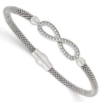 Leslie&#39;s CZ Polished Infinity Bracelet Sterling Silver HB-QLF570, MPN: QLF570, 886774640860