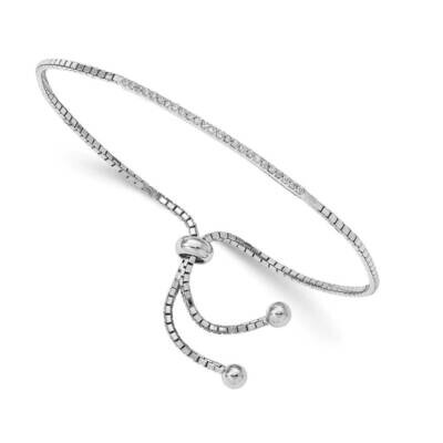 Bar Adjustable Bracelet Sterling Silver Rhodium-plated CZ Diamond QG4767, MPN: QG4767, 886774118314