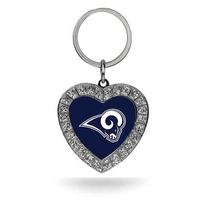 NFL LA Rams Rhinestone Heart Key Ring GC7947, MPN: GC7947, 767345352163