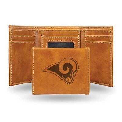 NFL LA Rams Brown Faux Leather Trifold Wallet GC7779, MPN: GC7779, 767345899767