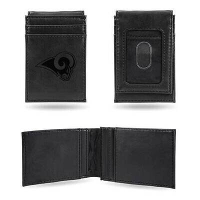 NFL LA Rams Black Faux Leather Front Pocket Wallet GC7532, MPN: GC7532, 767345896049