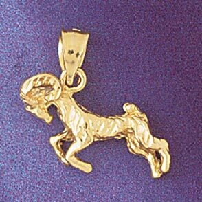Dazzlers Jewelry Aries Ram Zodiac Pendant Necklace Charm Bracelet in Yellow, White or Rose Gold 938…