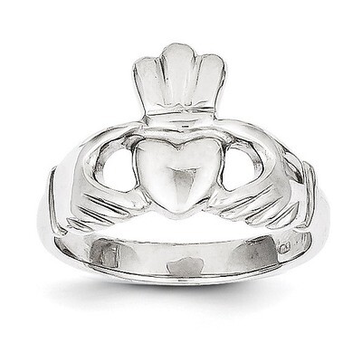 Polished Claddagh Ring 10k White Gold 10WC22, MPN: 10WC22, 191101091131