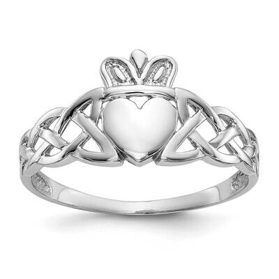 Mens Claddagh Ring 10k White Gold 10D1867, MPN: 10D1867, 191101728723