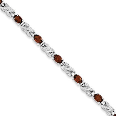 Garnet Bracelet Sterling Silver QX851GA, MPN: QX851GA, 883957467160