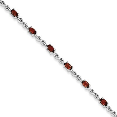 Garnet Bracelet Sterling Silver QX840GA, MPN: QX840GA, 883957317311