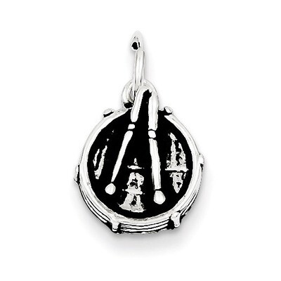Drum Charm Antiqued Sterling Silver QC7759, MPN: QC7759, 883957557380