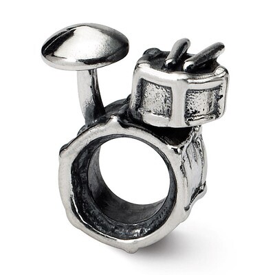 Drum Set Bead - Sterling Silver QRS289, MPN: QRS289, 883957722269