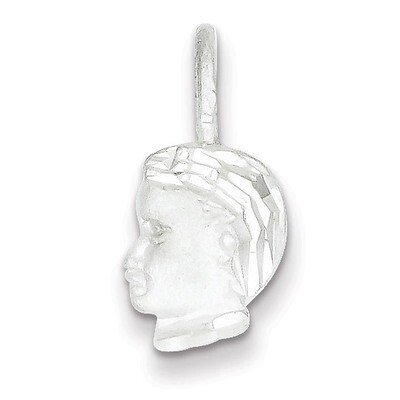 Boy Head Charm Sterling Silver QC1484, MPN: QC1484, 883957529028