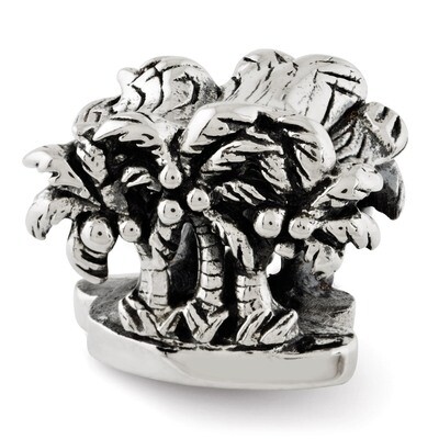 Palm Trees Bead - Sterling Silver QRS2986, MPN: QRS2986, 886774991931