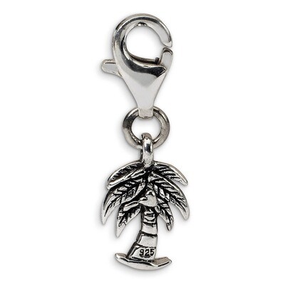 Palm Tree Click-on for Bead - Sterling Silver QRS564, MPN: QRS564, 883957724751