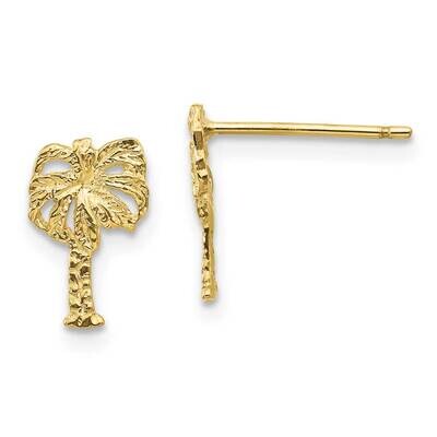 Palm Tree Post Earrings 10k Gold 10TC566, MPN: 10TC566, 191101565915
