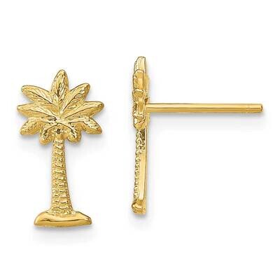 Palm Tree Post Earrings 14k Gold TF1923, MPN: TF1923, 637218126910