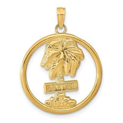 Sanidbel Palm Tree Pendant 14k Gold K9763, MPN: K9763, 196904083543