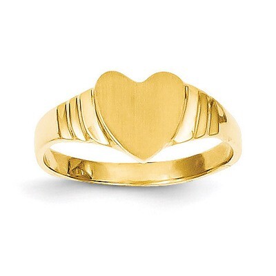 Baby Heart Signet Ring 14k Gold R518, MPN: R518, 637218048533