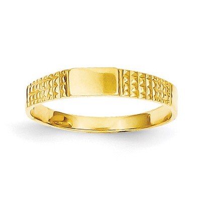 Baby Signet Band Ring 14k Gold R525, MPN: R525, 637218046614
