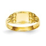 Rectangular Baby Signet Ring 14k Gold R524, MPN: R524, 637218051922