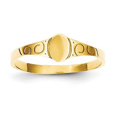 Oval Baby Signet Ring 14k Gold Size 3 K3849, MPN: K3849, 637218068517