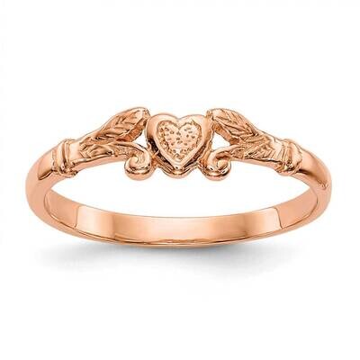 Textured Mini Heart Baby Ring 10k Rose Gold 10K5793, MPN: 10K5793, 191101725814