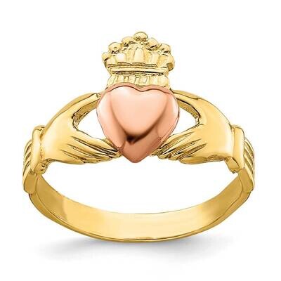 Tt Rose Yellow Gold Baby Claddagh Ring 14k Gold K1433, MPN: K1433, 637218043965