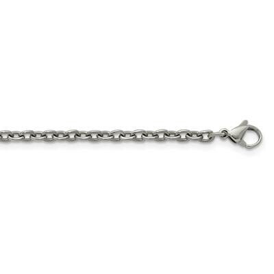 Polished 3.5mm 18 Inch Cable Chain Titanium TBN185-18, MPN: TBN185, 191101872709