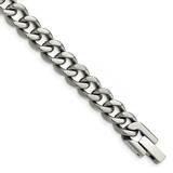 Polished 7.5mm 8.5 Inch Curb Chain Titanium TBB186-8.5, MPN: TBB186-8.5, 191101866135