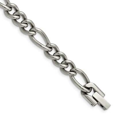 Polished 7mm 8.5 Inch Figaro Chain Titanium TBB187-8.5, MPN: TBB187-8.5, 191101866142