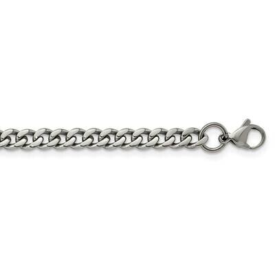 Polished 5.5mm 18 Inch Curb Chain Titanium TBN189-18, MPN: TBN189, 191101872877