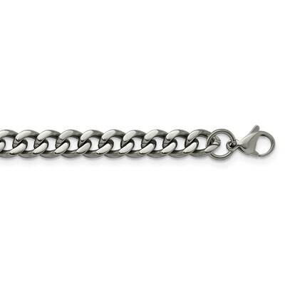 Polished 7.5mm 18 Inch Curb Chain Titanium TBN190-18, MPN: TBN190, 191101872884