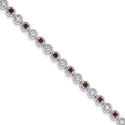 Garnet Diamond Bracelet Sterling Silver QX829GA, MPN: QX829GA, 886774676012