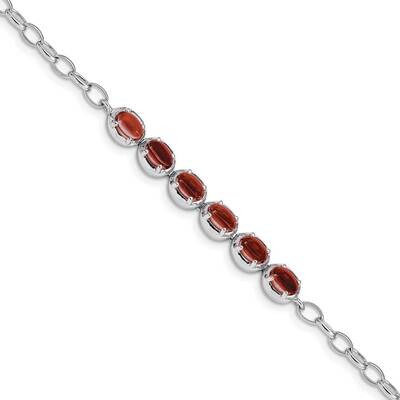 Garnet Bracelet Sterling Silver Rhodium-plated QG5063-8, MPN: QG5063-8, 883957744476