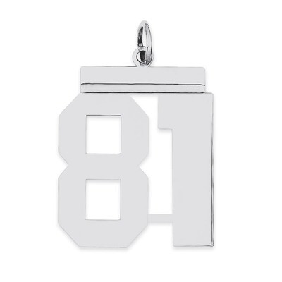 Charm Number 81 Polished Sterling Silver Large QPL81, MPN: QPL81, 191101281310