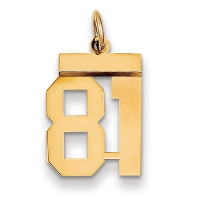 Number 81 Charm 14k Gold Small Polished LS81, MPN: LS81, 883957034089