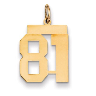 Number 81 Charm 14k Gold Medium Polished LM81, MPN: LM81, 883957219486