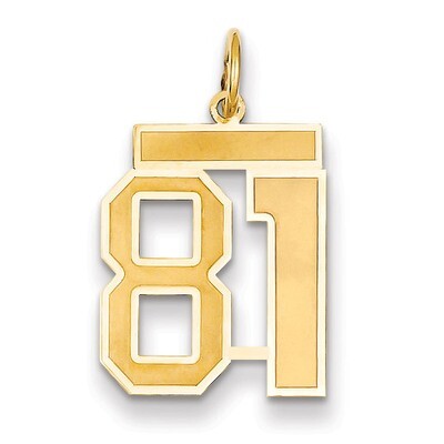 Number 81 Charm 14k Gold Medium Satin LSM81, MPN: LSM81, 883957075501